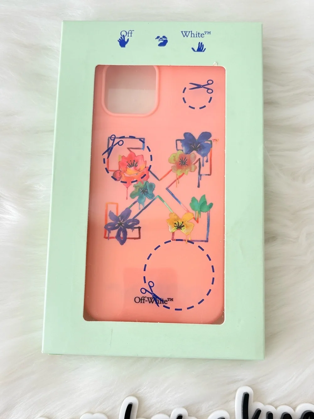 Off-White Pink Floral Logo iPhone‎ 12 Pro Case